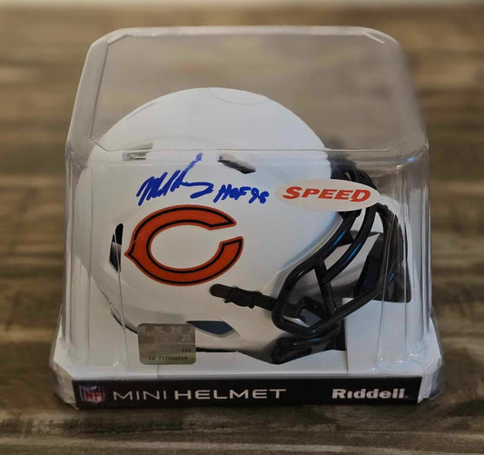Mike Singletary Signed Chicago Bears Speed Mini Helmet Beckett JSA COA