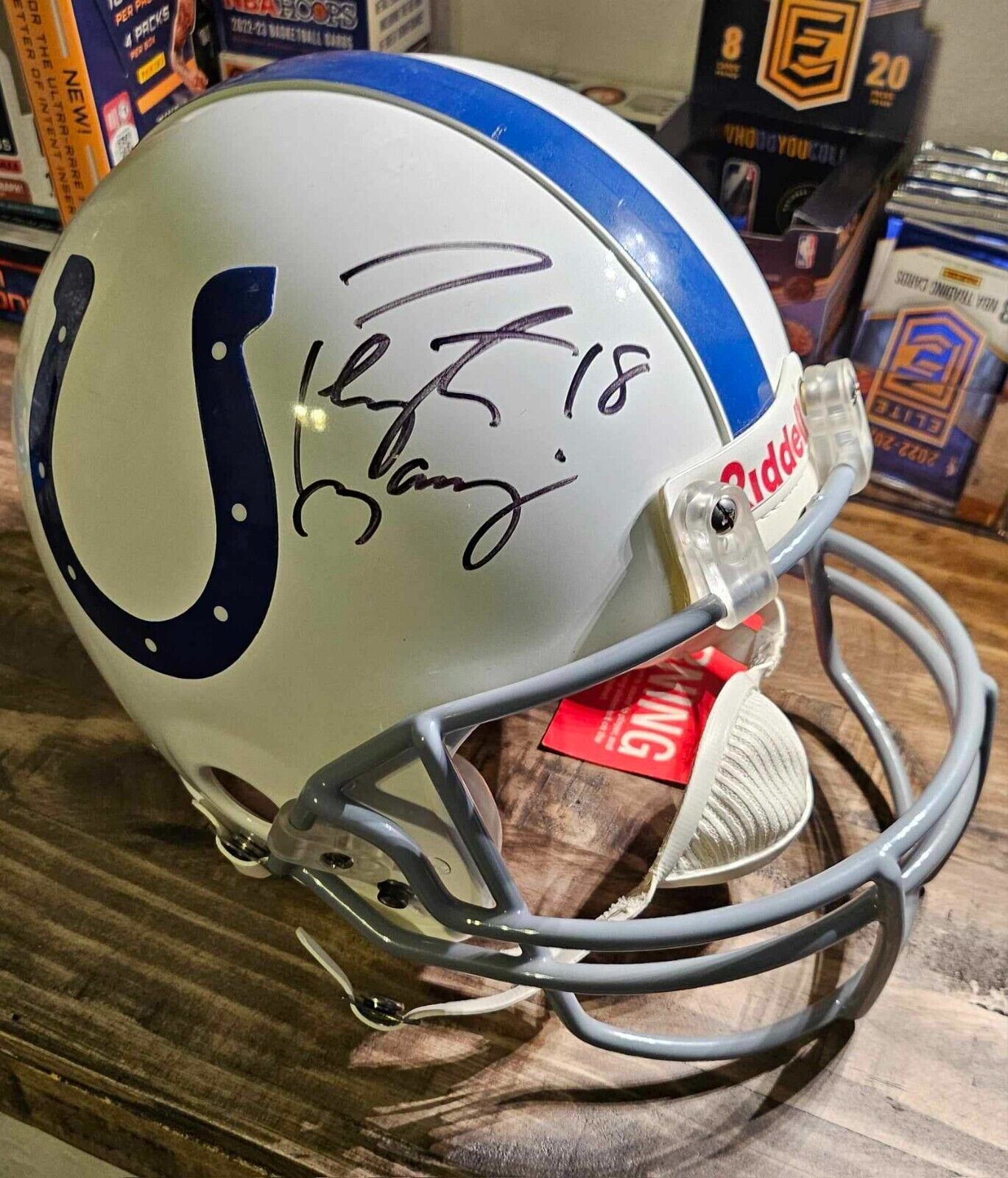 PEYTON MANNING signed full size COLTS Authentic Proline helmet Radtke COA