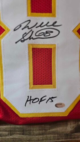 Will Shields Signed Red Custom Football Jersey w/HOF'15 - (SCHWARTZ SPORTS COA)