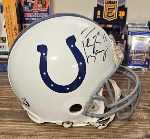 PEYTON MANNING signed full size COLTS Authentic Proline helmet Radtke COA