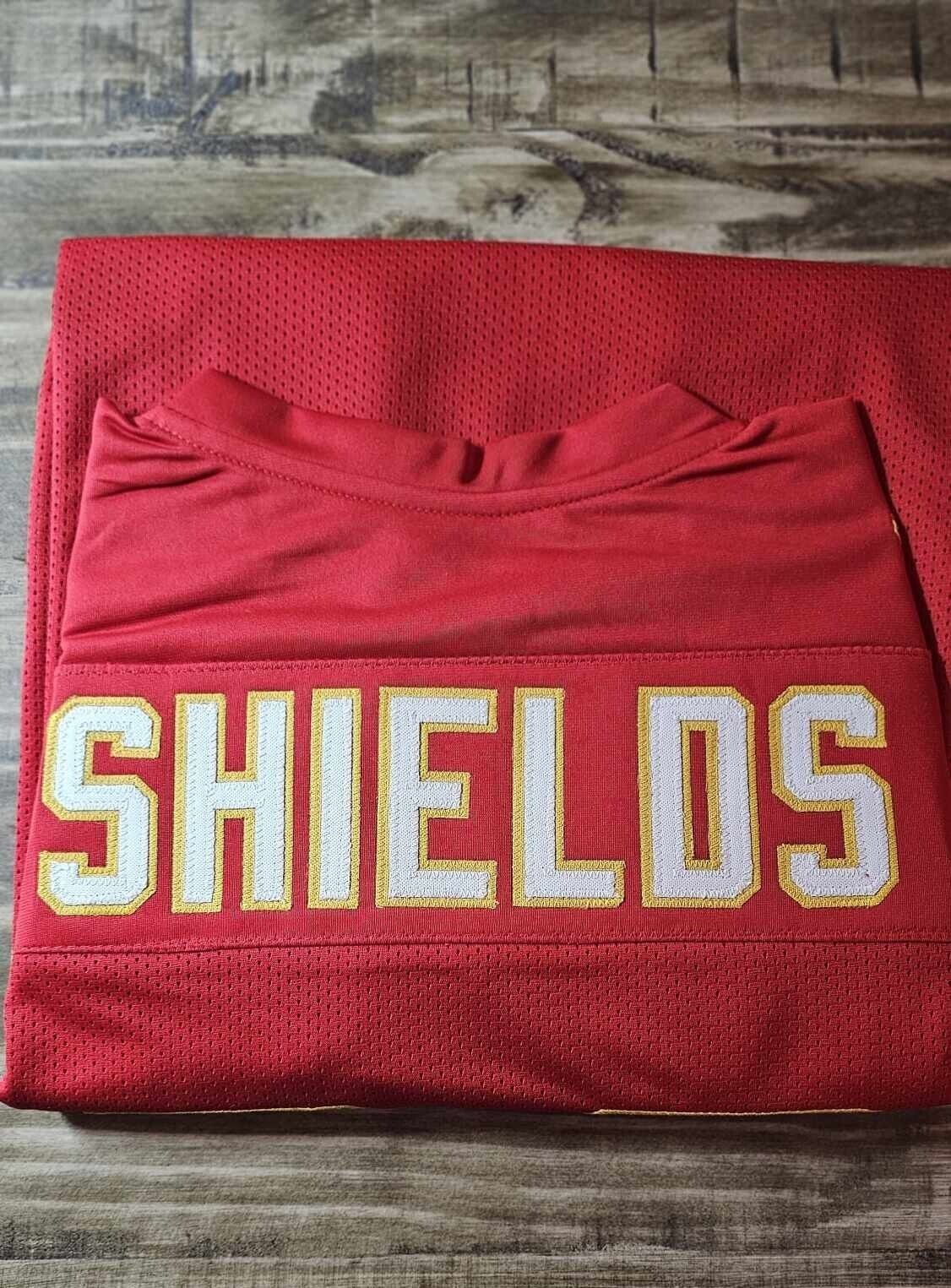 Will Shields Signed Red Custom Football Jersey w/HOF'15 - (SCHWARTZ SPORTS COA)