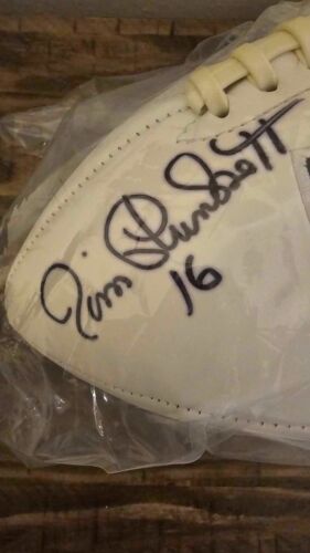 Jim Plunkett Signed Raiders Jarden White Panel Logo Full Size Football -(SS COA)