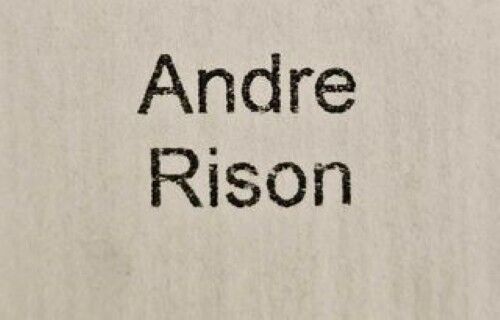 ANDRE RISON BAD MOON Signed - Atlanta Falcons - Riddell Mini Helmet - Schwartz
