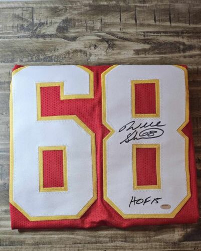 Will Shields Signed Red Custom Football Jersey w/HOF'15 - (SCHWARTZ SPORTS COA)